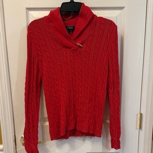 Lauren Ralph Lauren Vibrant Red Cable Knit Sweater